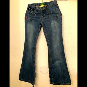 Low rise flare jeans